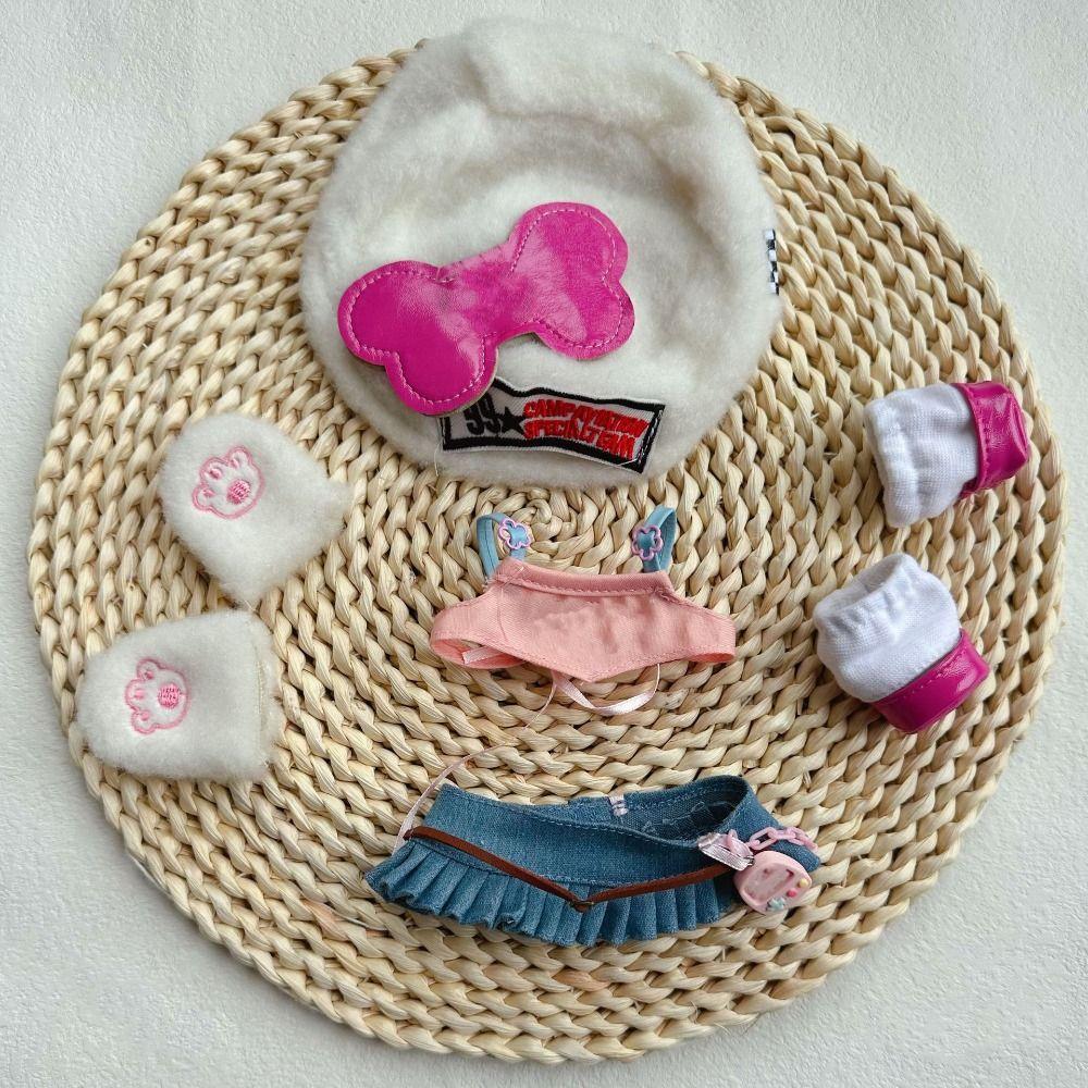20CM Miniature Dress Suit Multicolor Doll Cap Dress Set Toy Doll Clothes  Cotton Stuffed Doll