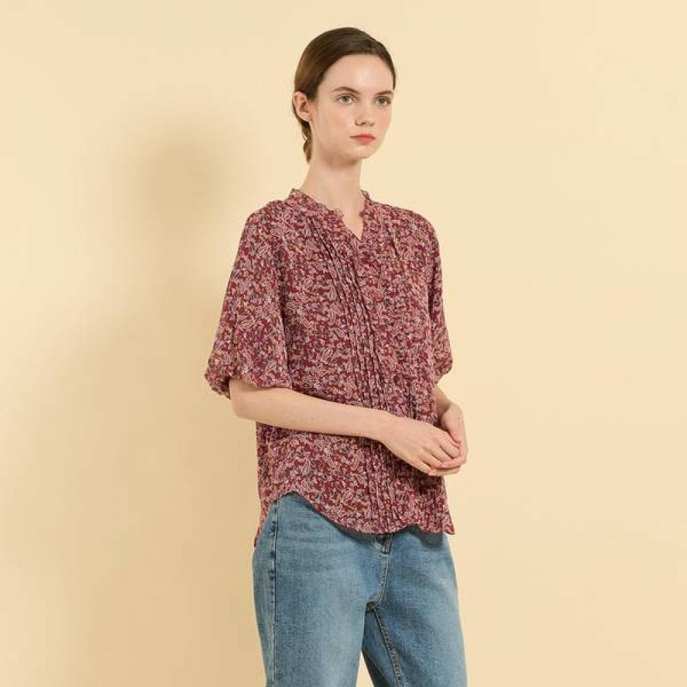 Bcbg Paisley Frill Blouse B5f7g475 red (24)/55