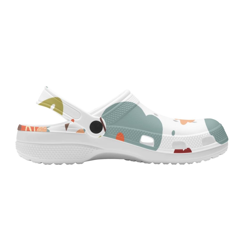 Color Print EVA Clogs Women Men Soft Comfort Slip On Ventilated Garden Shoes Beach Pool Bathroom Home Daily Shoes Home Use