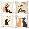 Minimalist Abstract Cat Pattern Decorative Throw Pillow Cover D Printed Polyester Sofa Cushion Case for Modern Home Decor