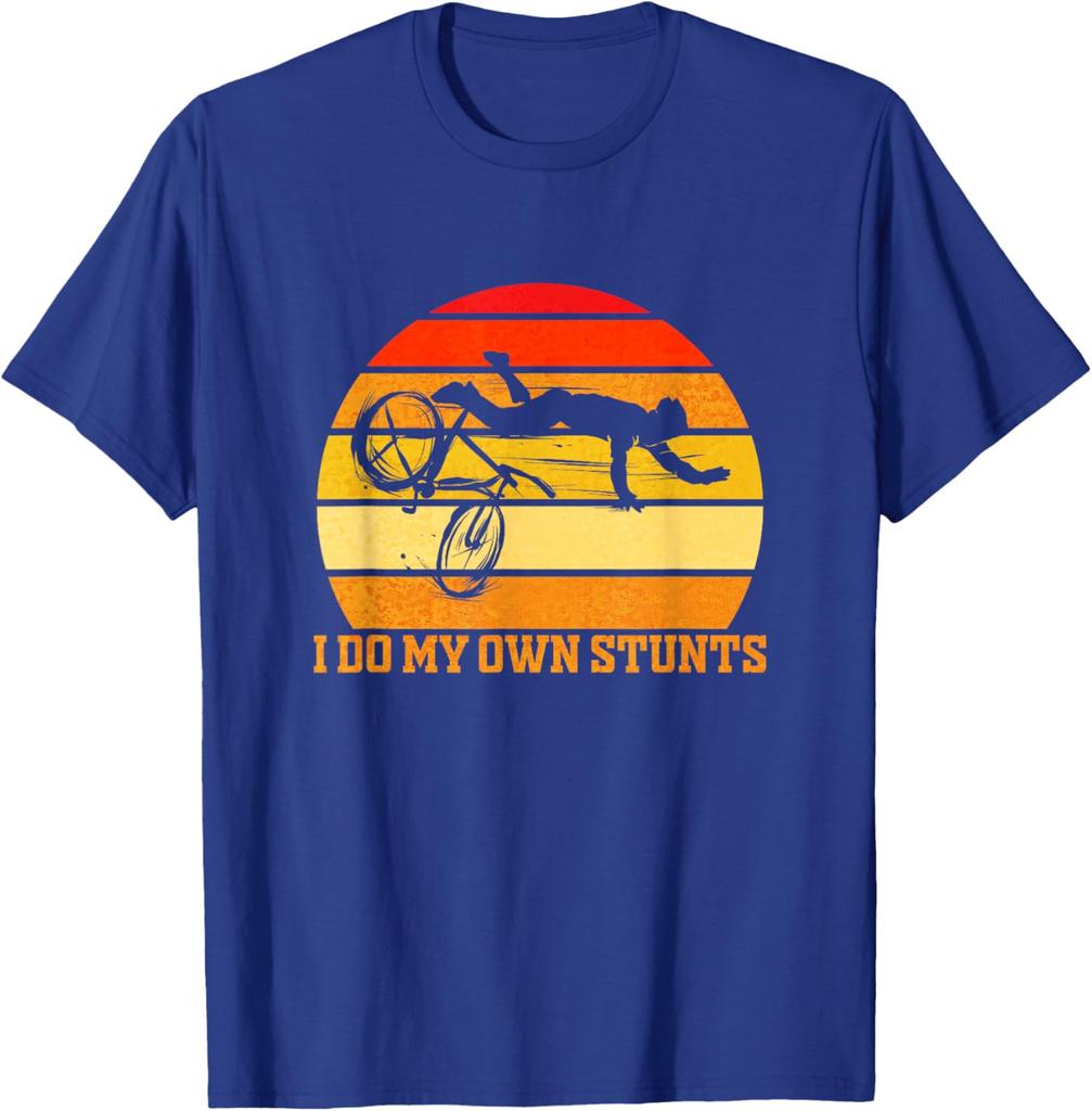 Cycling Lover Cycle Funny Bicycle Vintage I Do My Own Stunts TShirt Vintage Retro Cycling TShirt Breathable Cotton