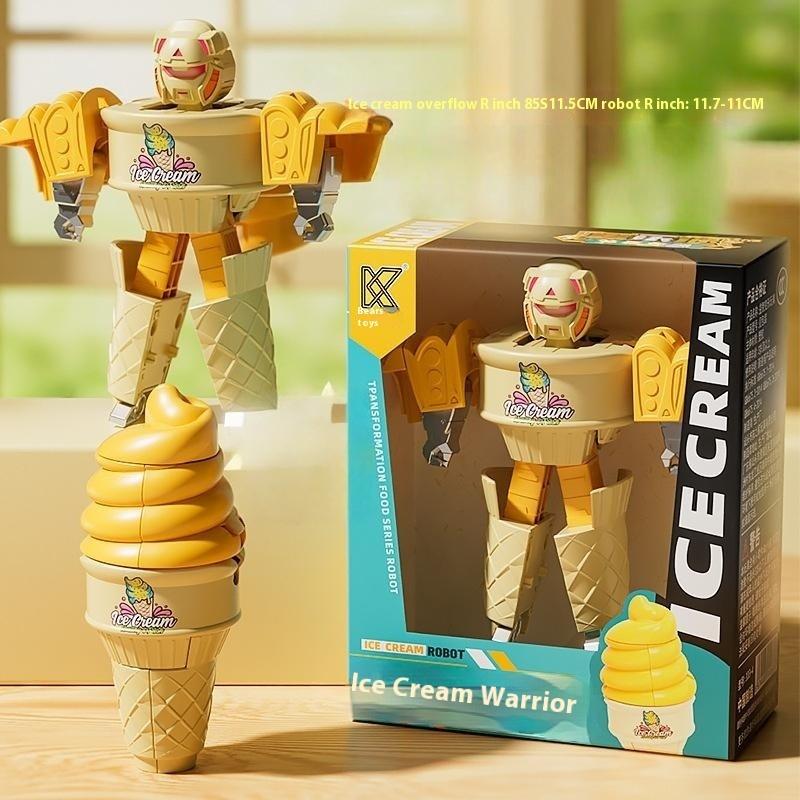 

1 шт. Двойная форма Трансформирующийся робот Игрушка Симуляция Мороженое Бургер Игровой домик Трансформирующийся Мех Модель Игрушки Детский подарок-сюрприз