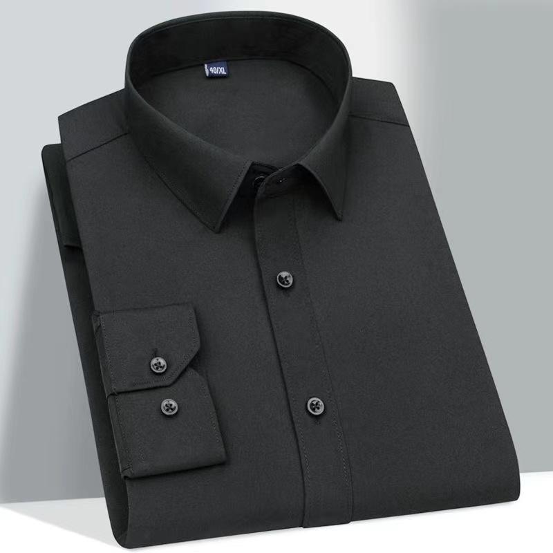 Camisas de vestir clásicas de manga larga y corte estándar para hombre, camisas formales, de negocios, sociales, de diseño básico simple, camisas informales blancas para el trabajo y la oficina
