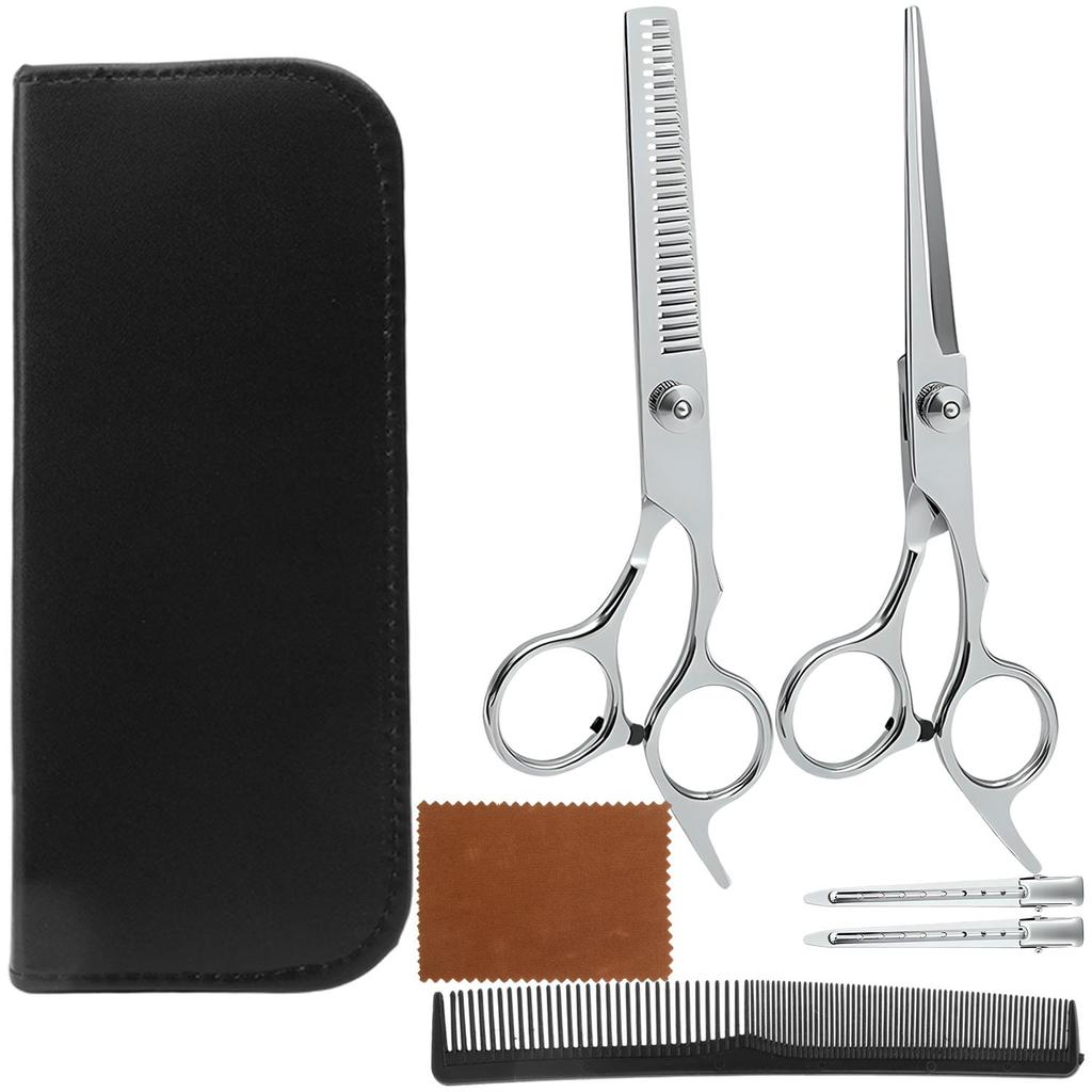 6/7pcs Professional Hair Cutting Scissors with Pins Comb Hairdressing Texturizing Home Salon Barber Shear Hair Cutting Tools