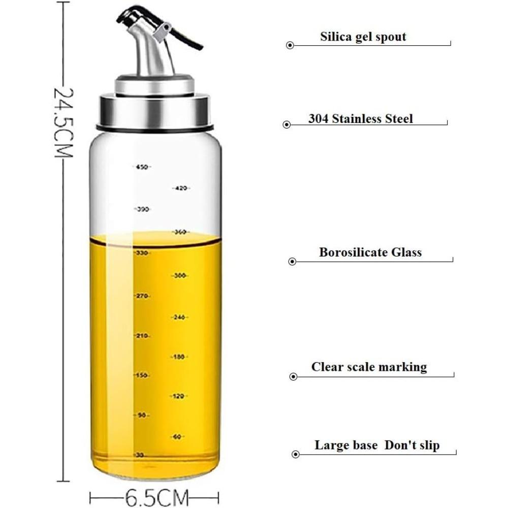 

Диспенсер для оливкового масла, контейнер для жидких приправ, 10 унций диспенсер для уксуса с крышкой, защищающей от капель, градуированный кухонный стеклянный кувшин для масла