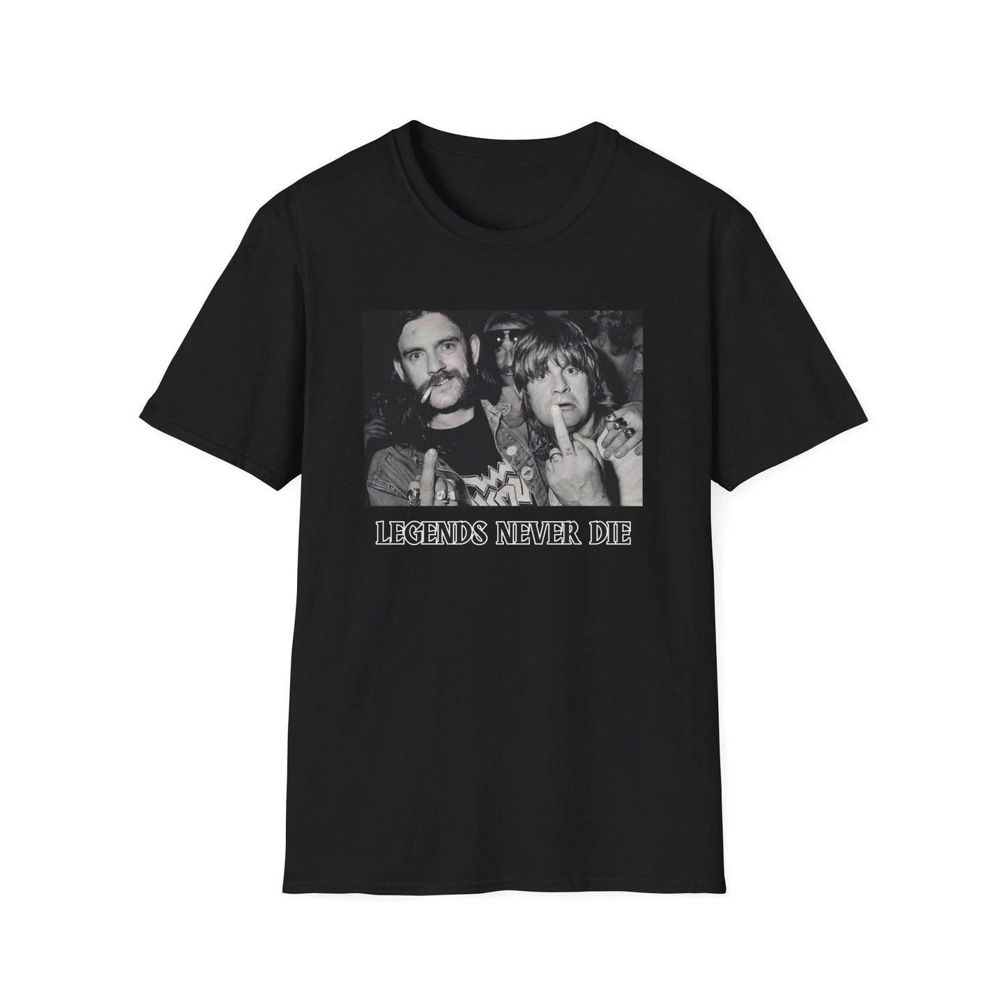 Legends Never Die Rock T-Shirt - Vintage Metal Music Tee - Lemmy & Ozzy Shirt - 4XL