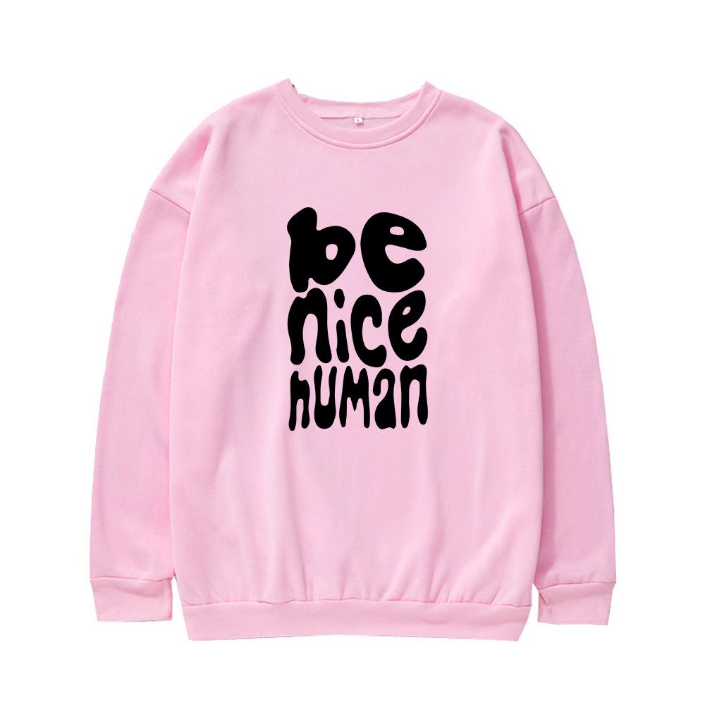 BE NICE HUNAN Retro Round Neck Casual Hoodie