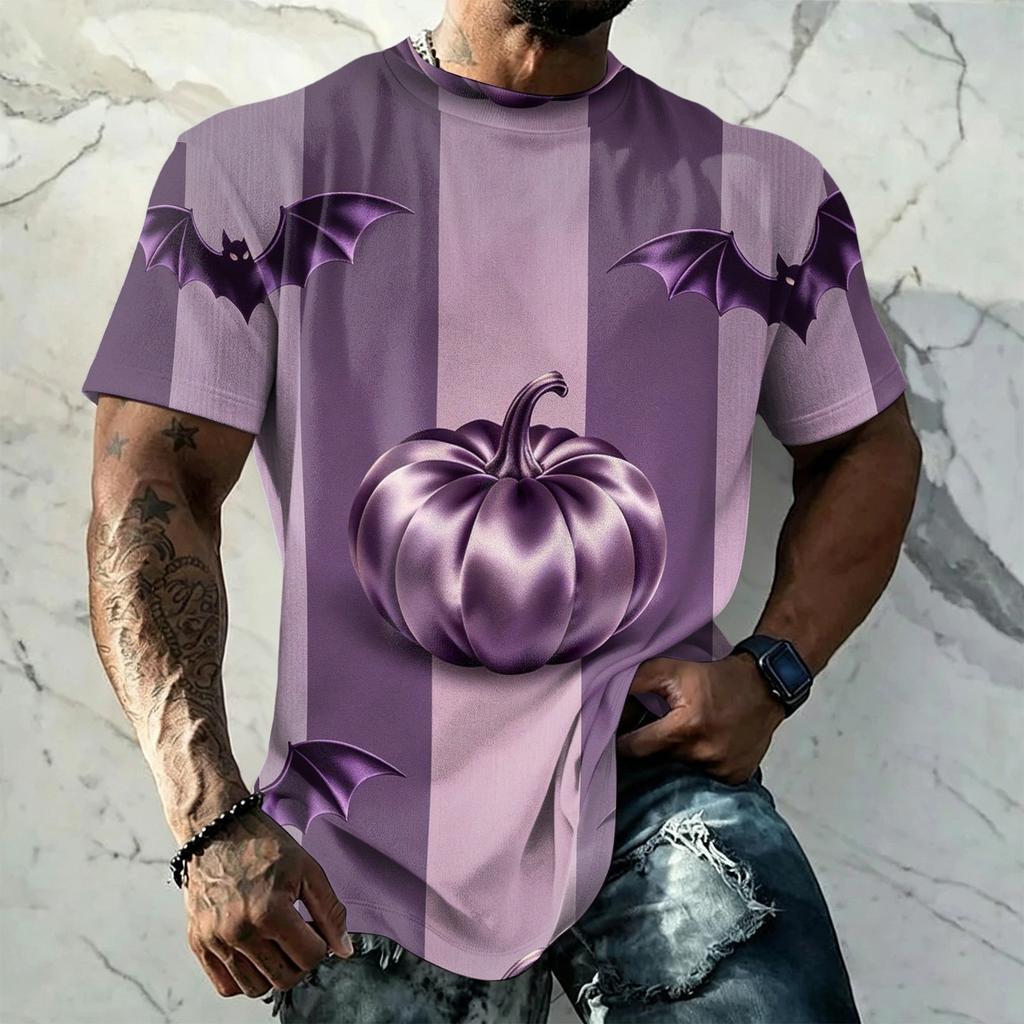 Men's Halloween Vintage Graphic T Shirt Loose Fit Breathable Short Sleeve Casual Streetwear Summer Top Comfortable Daily Wear