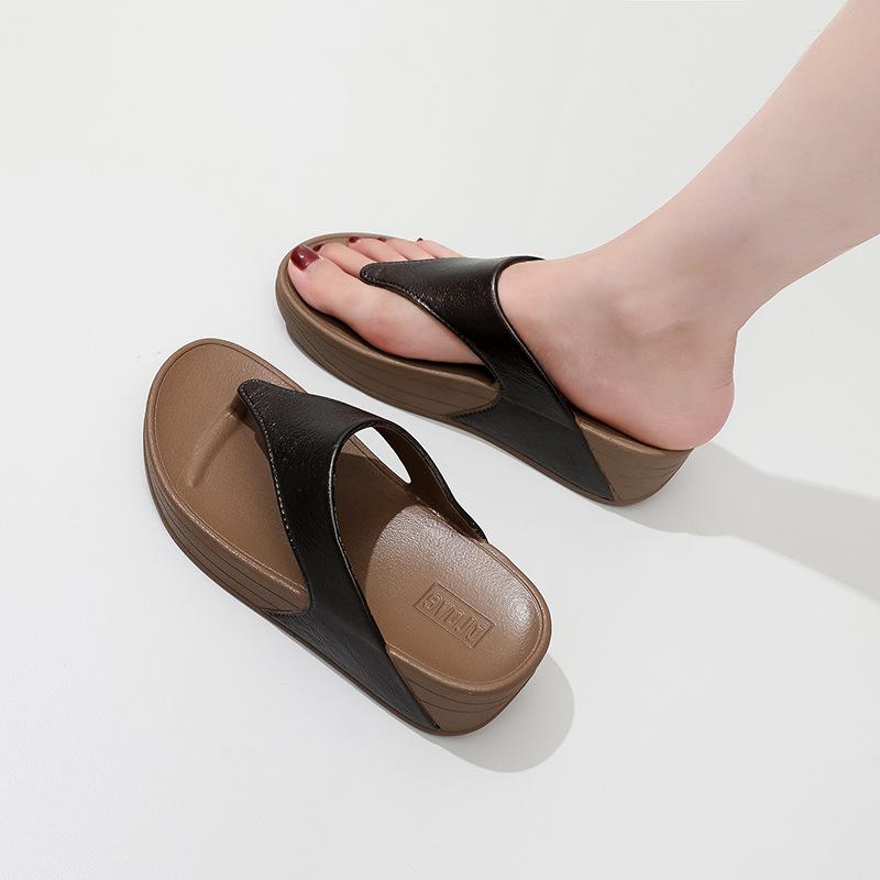 Women's Beach Wedge Heel Flip-Flops: Soft Sole, Waterproof, Non-Slip, Thick Sole, Summer Thong Sandals