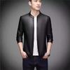 New Breathable Leather Men's Sheepskin Soft Leather Jacket Spot Stand Collar Young and Middle-aged Business Casual Jacket