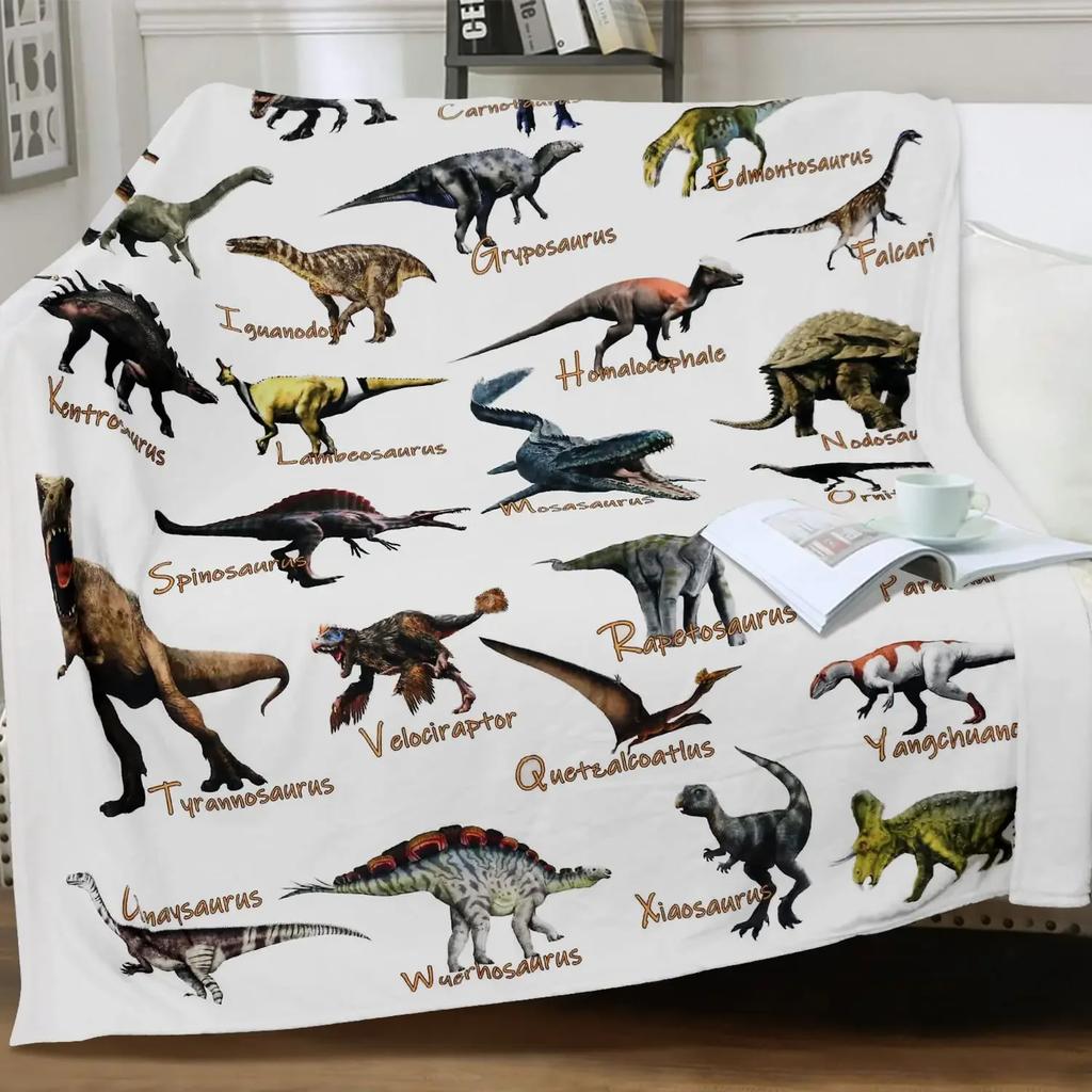 Dinosaur Blanket for Boys Jurassic Dino World Park Soft Flannel Throw Blanket Dinosaur Room Decor for Boys Gifts for Sofa Bed