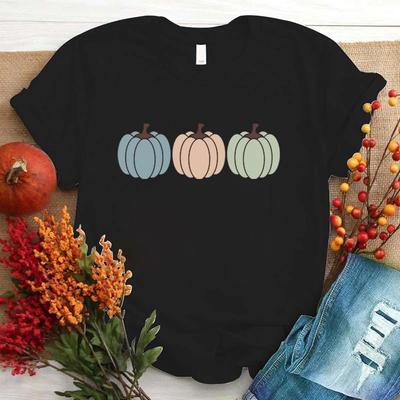 Nowa Śmieszna Koszulka z Dynią Unisex Krótki Rękaw Okrągły Dekolt Lato Casual Nadruk z Literami T-Shirt Top