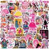 50 Pieces of Pink Decorative Stickers for Girls' Safety Helmets, Used for Decorating Mobile Phone Cases, Luggage Boxes and Waterproof Wall Paintings.