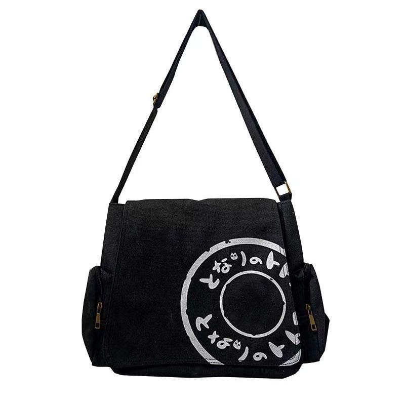 New Fashion Masculine Shoulder Bag  Trendy Personality  Large Capacity Canvas Bag  Lightweight Retro Crossbody Sack