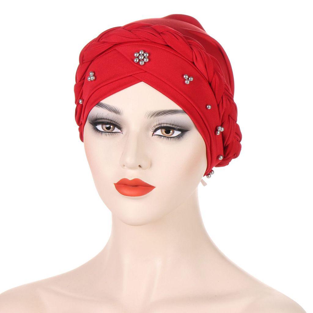 New Asian Style Dome Hat Summer Polyester Beaded Headwrap For Men And Teens