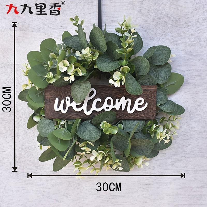 Artificial Eucalyptus Wreath Door Decor Wedding Party Home Decoration 30cm Green Foliage Garland