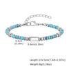 Crystal Wheel Beaded Bracelet for Men Boys,Stainless Steel Tube Natural Stone Wristband,Stylish Bohemian Jewelry Gift