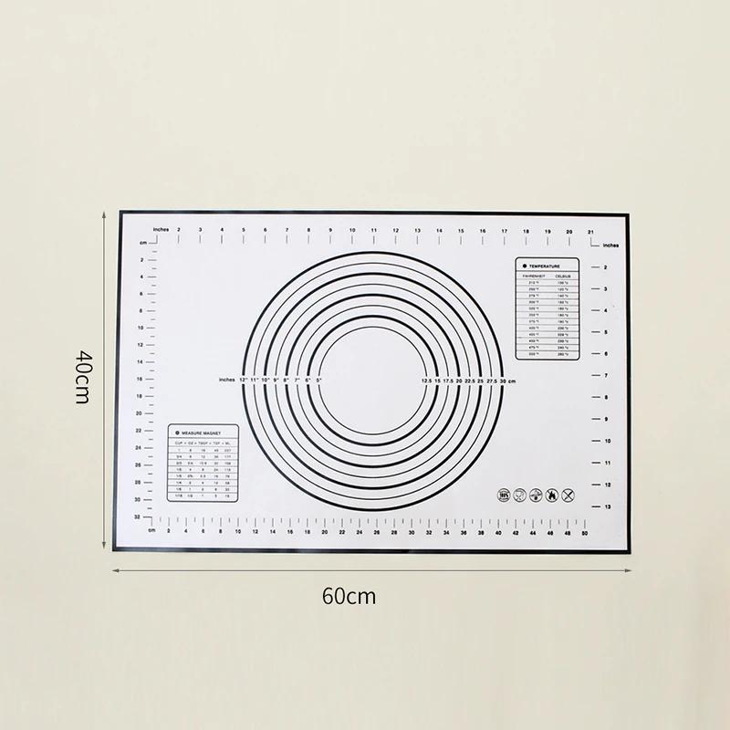 Non-Stick Silicone Pad Baking Sheet Cupcake Dessert Mat Baking Mat with Scale Pastry Boards Cookie Decorating Tools - 45x60cm
