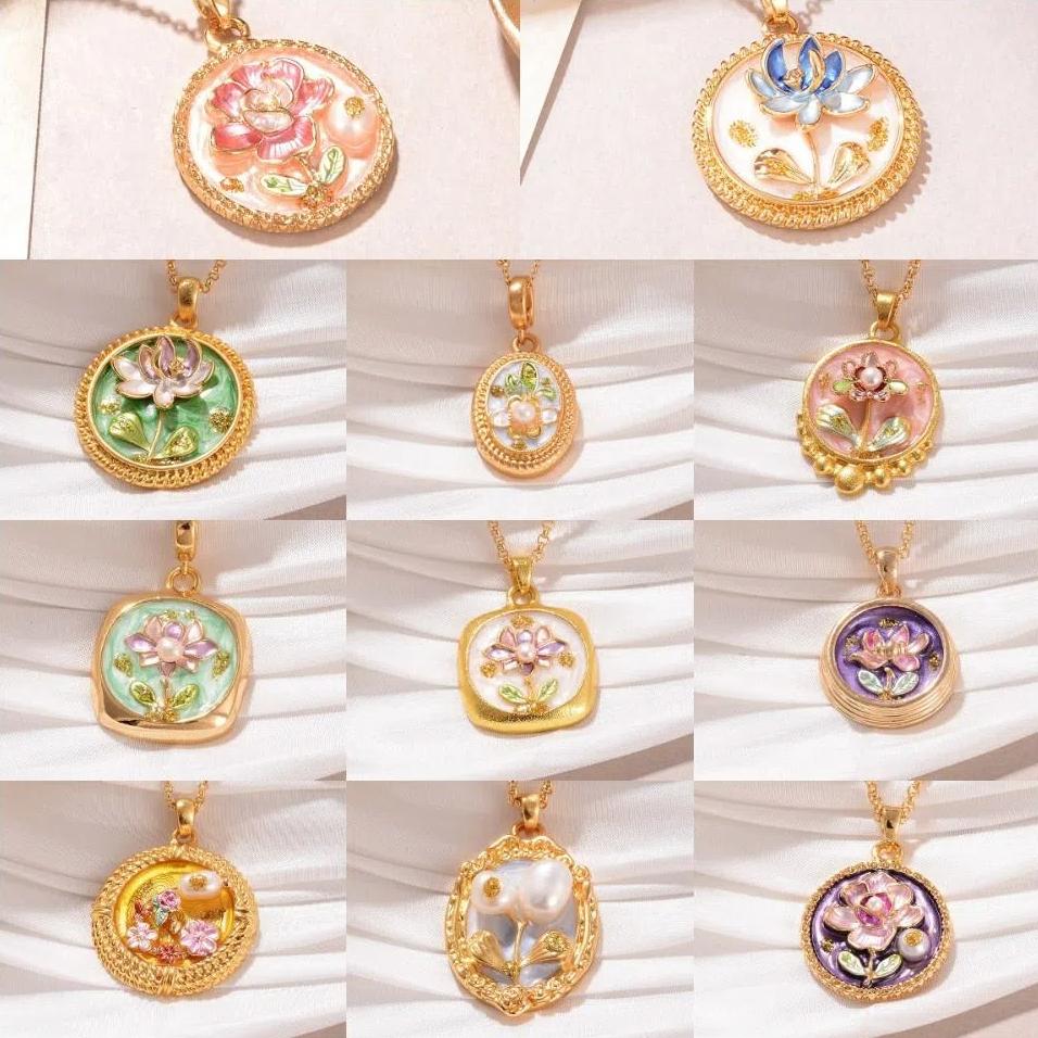 Oil Painting Chinese Style Necklace Collar Noble Clavicular Chain Luxury Choker  Jewelry Gifts