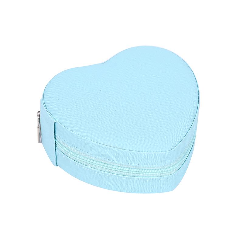 Heart-Shaped Travel Jewelry Storage Box - Necklace, Earrings & Rings Organizer, Light Luxury Style, Zipper Bag