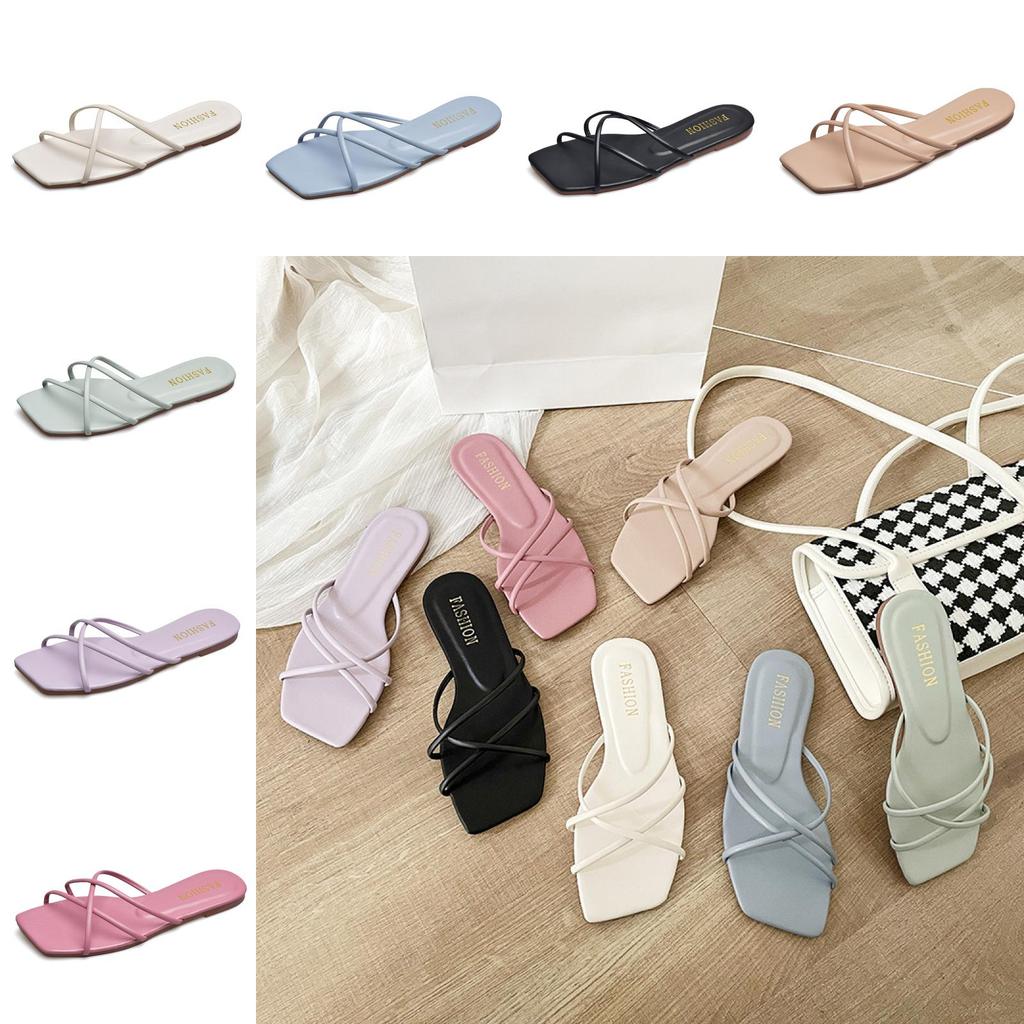 Summer Flat Sandals For Women With Breathable Pu Material For Casual Daily Wear
