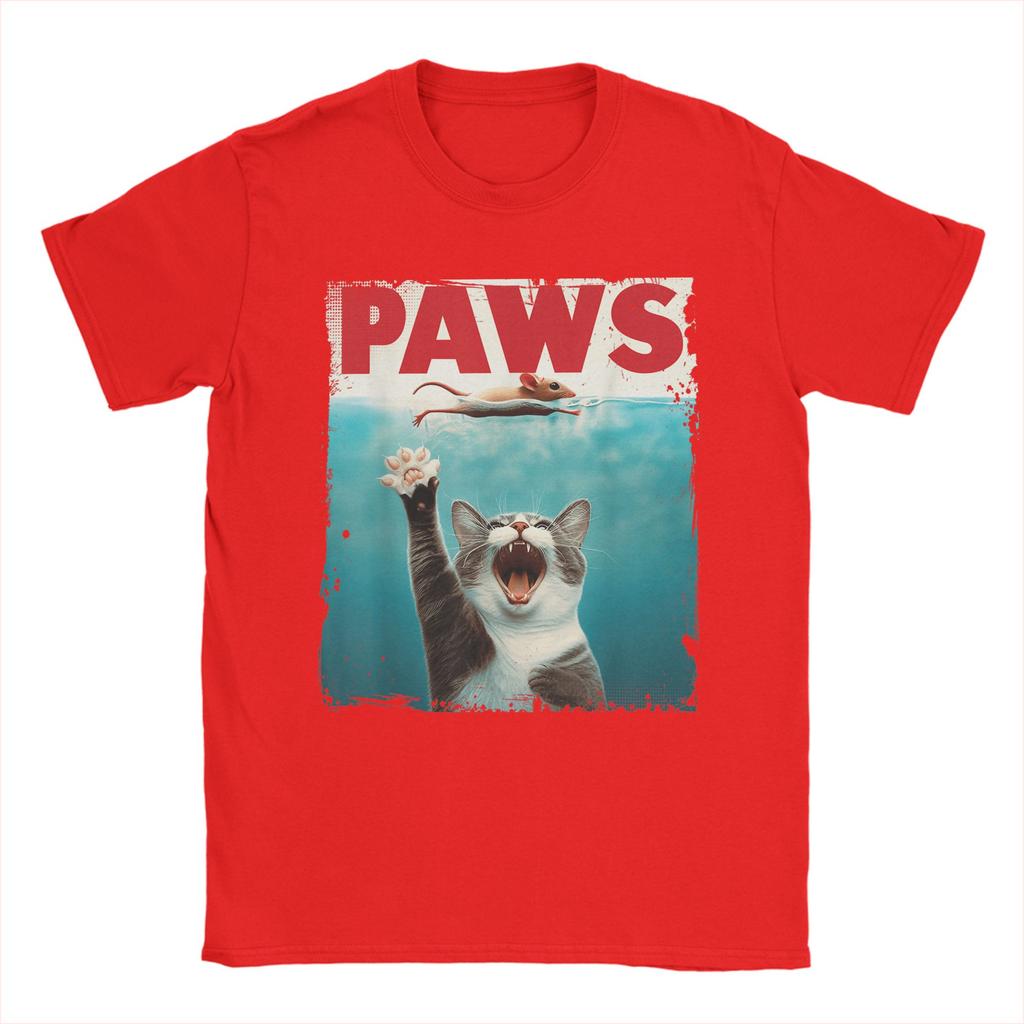 Couple T-Shirt PAWS Parody Cat Mouse Humorous Cat Chasing Mouse Kitten T-Shirts Harajuku Summer Tee Shirt Cotton Tops Gift Idea