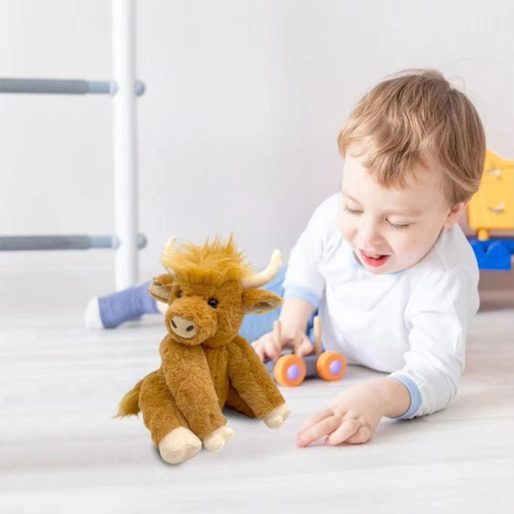 PP Cotton Stuffed Animal Plushie Plush Scottish Highland Cow NEW Doll Long Hair Yak  Gift