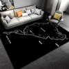 Goldene Nürburgring Streckenumriss Teppich Geeignet zur Verwendung als rutschfeste Spielmatte für Wohnzimmer- und Schlafzimmer-Sofas