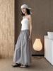 Xu Man Spring/Summer Paris Fashion Plaid Balloon Button Cuff Long Pants for Women