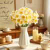 Artificial Flower Narcissus Silk Bridal Bouquet Wedding Outdoor Garden Yard Festival Home Room Vase Dining Table Diy Gift Decora