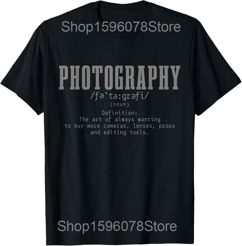 Photography F-Number Aperture Camera Photographer T Shirts Men Cotton Humor Streetwear Tee Short Sleeve Unisex Loose Clothing