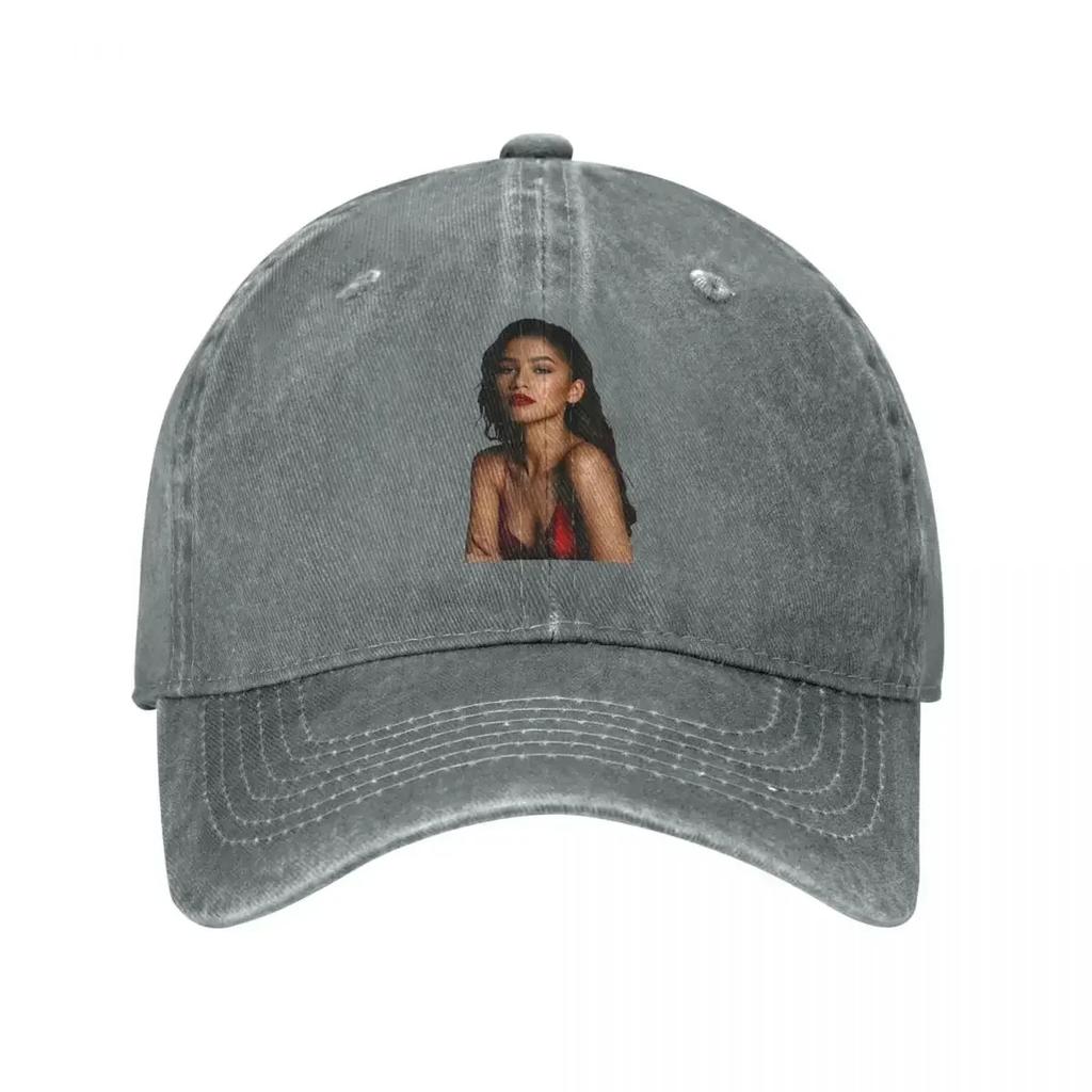 Zendaya Baseball Caps Casual Distressed Washed Headwear Unisex Style Outdoor Workouts Adjustable Fit Hats Cap
