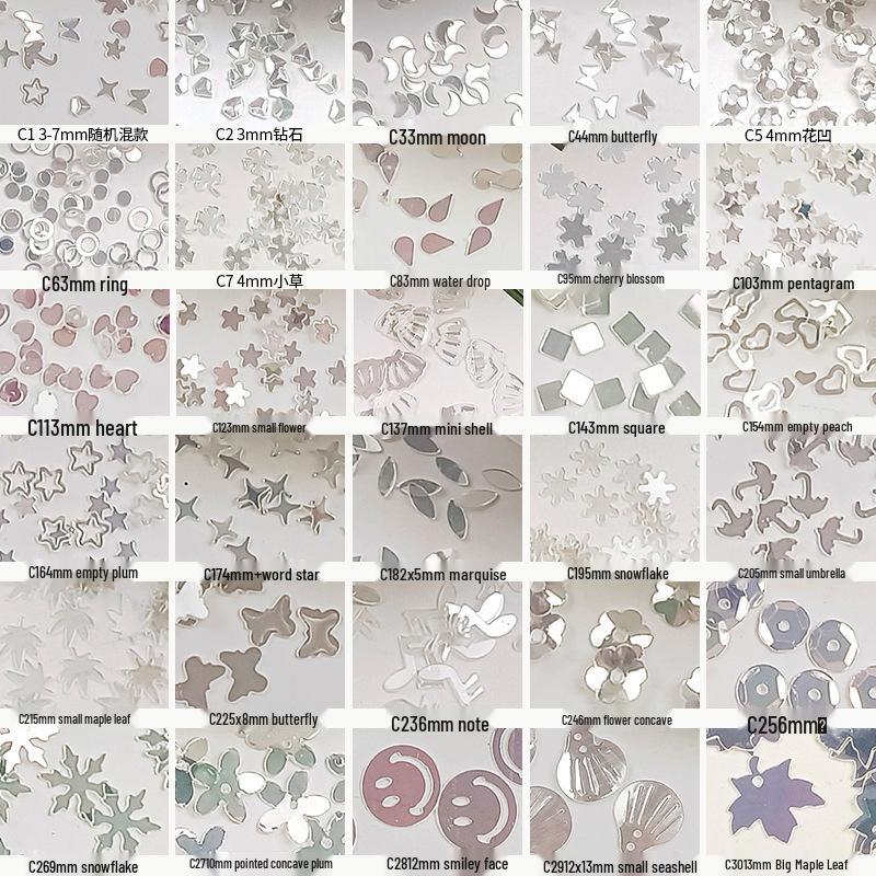 Irregular High-Flash Silver Crystal Sequin Jewelry DIY Accessories