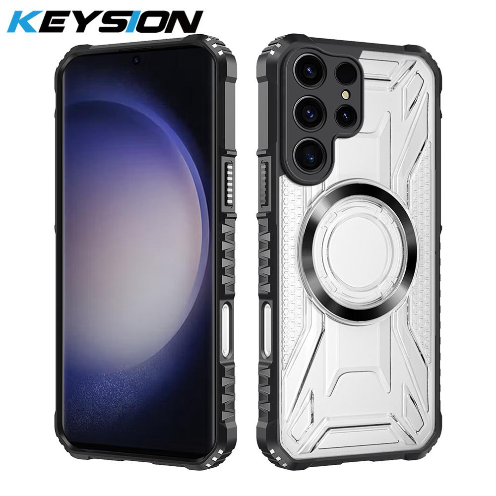 KEYSION Custodia Magnetica Trasparente per Samsung S26 Ultra 5G Silicone+PC Custodia per Telefono Resistente agli Urti per Galaxy S26 S26+Plus