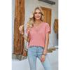 Women V Neck Pullover Petal Short Sleeves T-Shirt Summer Comfortable Casual Solid Color Loose Tops Female Elegant Commuter Tees