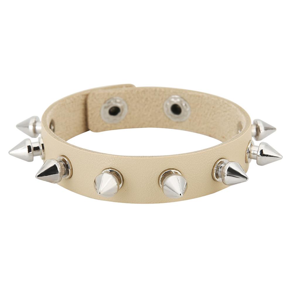 Black Goth Bracelets For Women Punk Boho Emo Spike Rivets PU Leather Bracelet Cuff Bangles Festival Jewelry Party Gifts