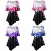 Fashionable Women Ladies Asymmetric Hem Floral Print T-shirt Tunic Tops For All Sizes