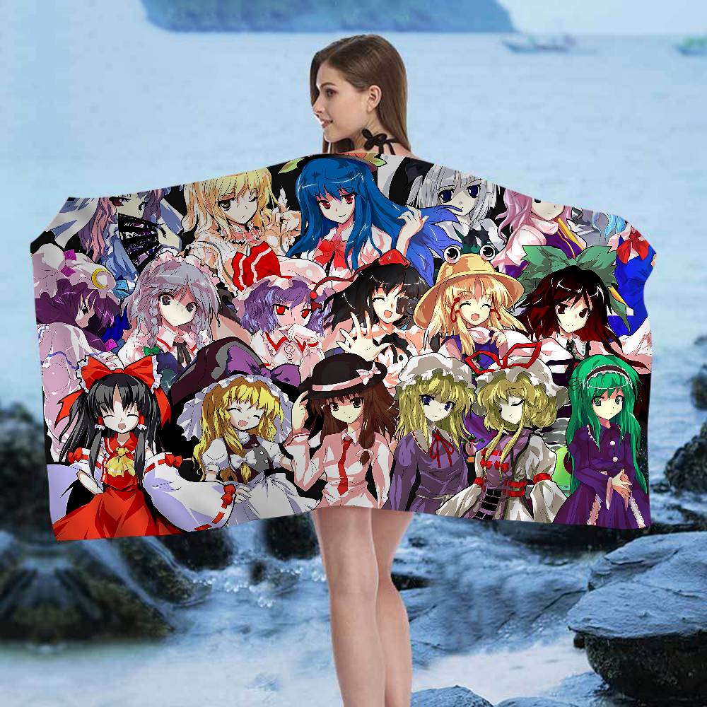 Classic T-Touhou P-Project Anime Beach Swimming Towel Soft Absorbent Washcloth Children's Gifts For Kids Travel Camping Gym