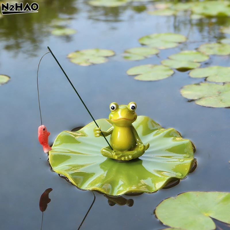 Frog Statue Outdoor Frog Statue Garden Koi Pond Resin DecorationFrog Decor For Yard Fishing Statue Patio, Lawn Garden Decorative