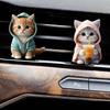 Acrylic Cat & Boba Tea Aromatherapy Car Vent Clip Set (2-Piece, Mixed Colors)