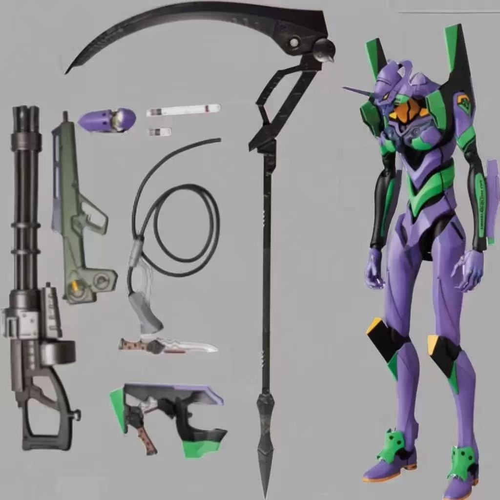 Evangelion Unit-01 Action Figure, EVA-01 Model Kit, 18cm Movable Joints, with Weapons Accessories, Collectible Display Toy