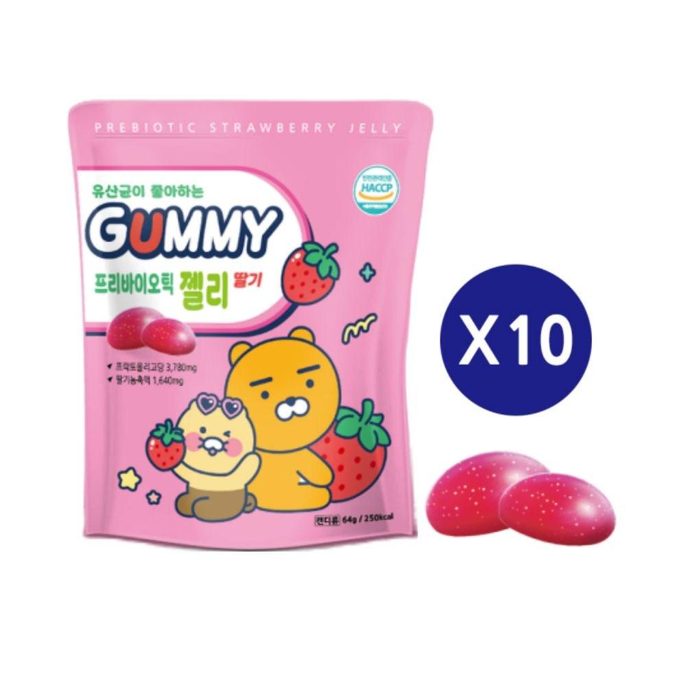Kakao Friends Prebiotic Gummy Jelly Strawberry Flavor 64g 10 pcs