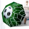 Parapluie Pliant Le Parapluie Présente un Motif de Ballon de Football avec un Design de Filet de But sur Fond Vert. Convient pour le voyage, B