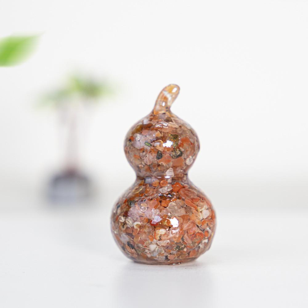 Resin Filled Natural Crystal Gourd Ornaments For Home Decor Gift Ideas