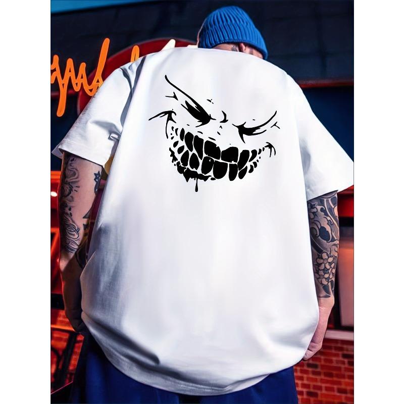 

Мужская футболка европейского размера для лета, креативная футболка с принтом Grimace, короткий рукав, для высоких и крупных мужчин, удобная одежда S белый