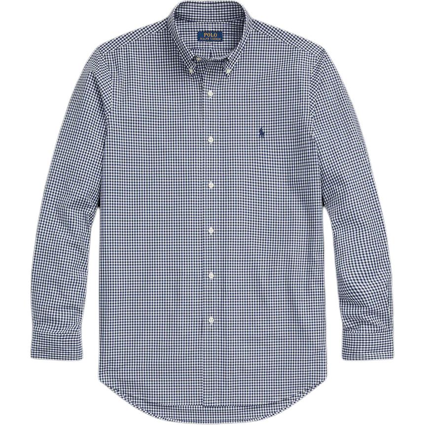 Polo Ralph Lauren Logo Plaid Print Single-Breasted Long Sleeve Shirt Men shirts Blue 710929342-001