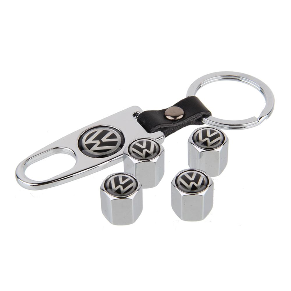 For VW 1 Set Car Wheel Tire Valve Caps Cover Keychain For VW GTI Polo Golf 6 7 Passat Touran Bora Beetle Jetta Tiguan YPSH-C854