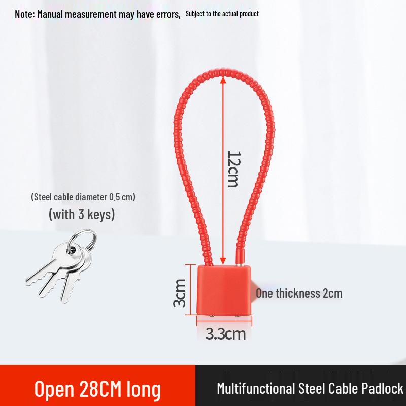 Verlängertes Stahlseil-Diebstahlschutz-Vorhängeschloss mit langem Bügel für Schränke und Schränke