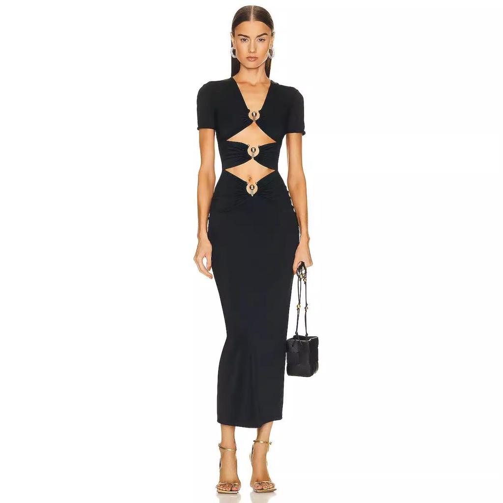 Sexy Black Cutout Bodycon Bandage Dress – Party Evening Gown