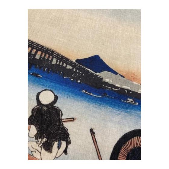 Ukiyo-e Tenugui: The Great Wave Off Kanagawa by Hokusai Katsushika, 100% Cotton, Premium Japanese Tenugui Fabric (Tokka), Reactive Dye, Screen